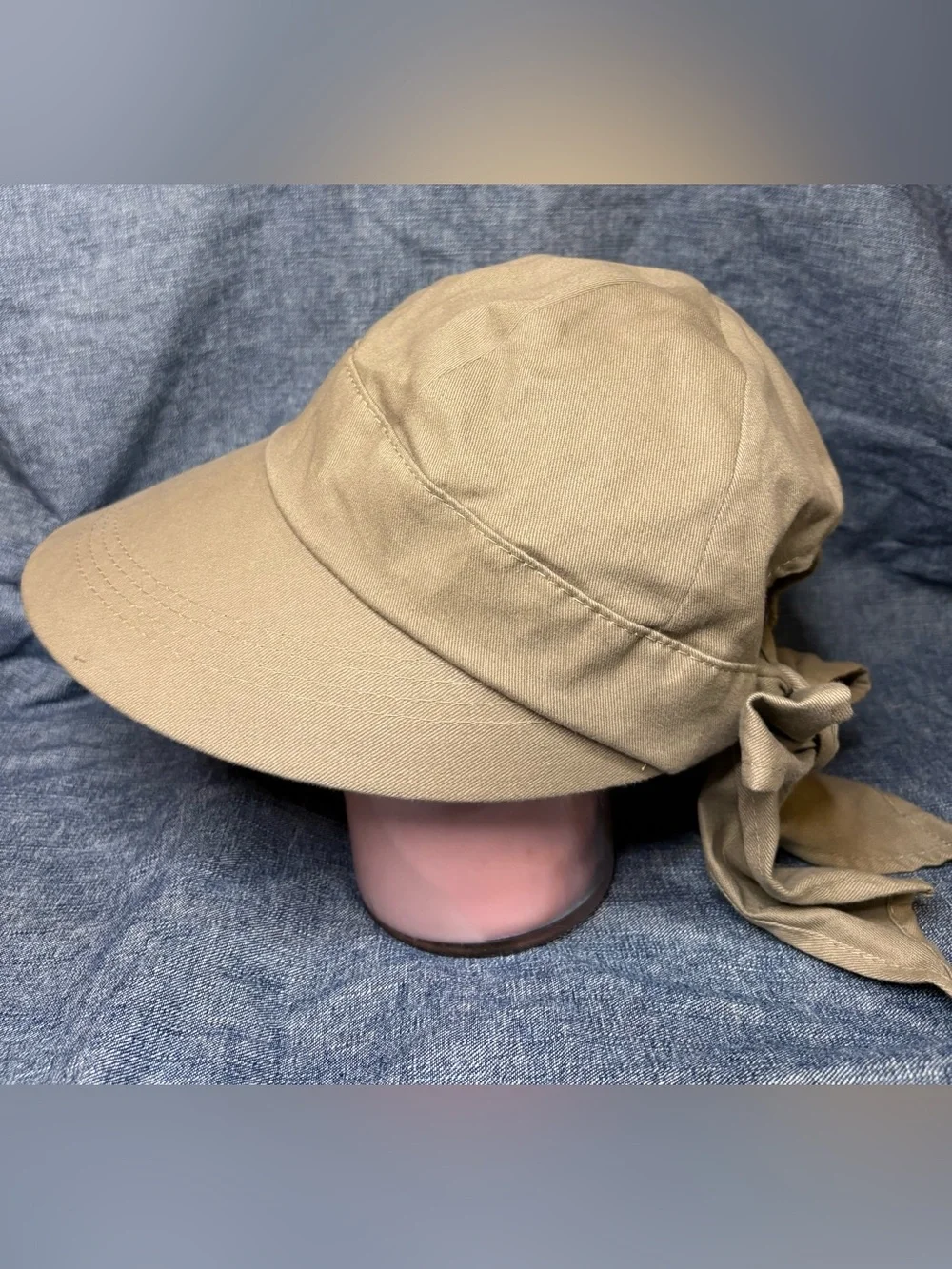 Scala Pronto Women Duck Bill Face Saver Cotton Hats Black Khaki Lot Of 2 O/S